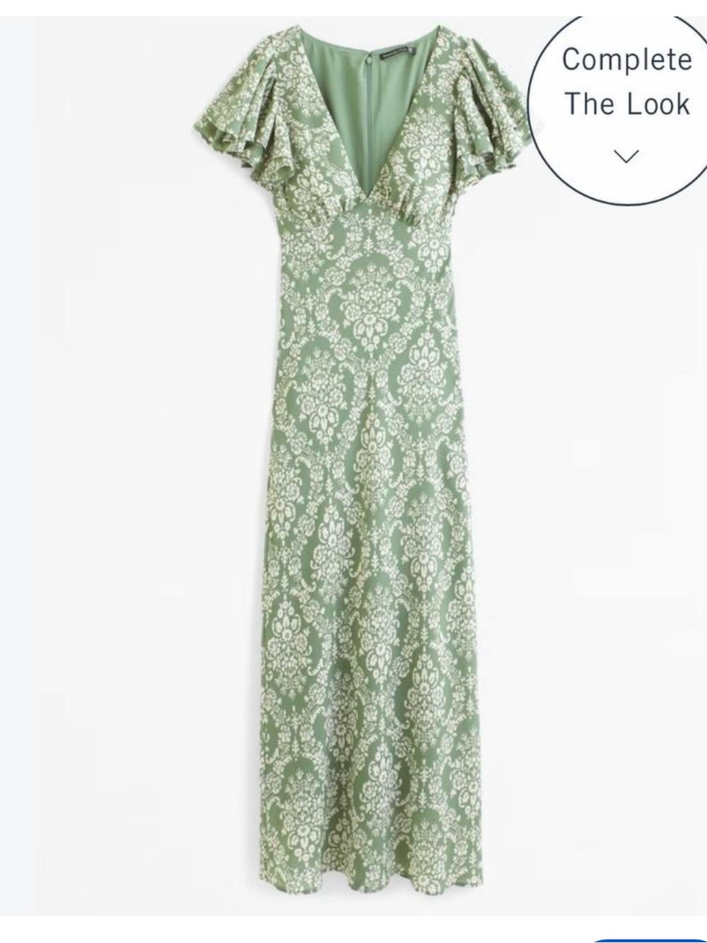 Abercrombie & Fitch Emerson Angel Dress Womens XL Green Ruffled Maxi V Neck New